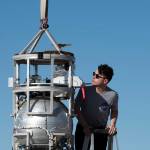 Engineer testing the suborbital rocket.