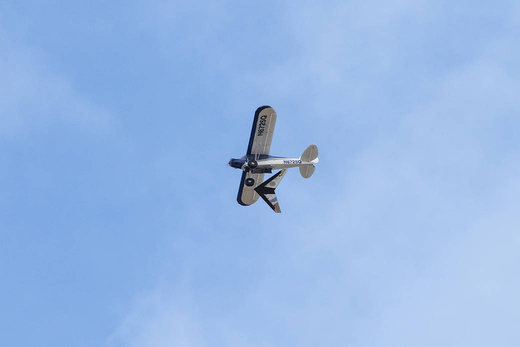 A Prandtl-M prototype is air launched from the Carbon Cub aircraft March 13, 2020, at AFRC.