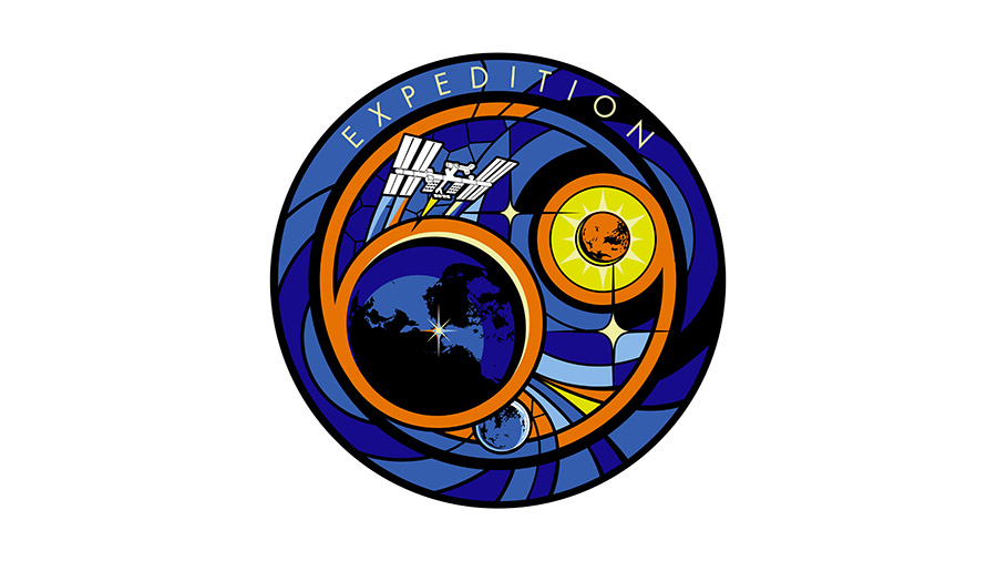 The official insignia of the Expedition 69 mission aboard the International Space Station.