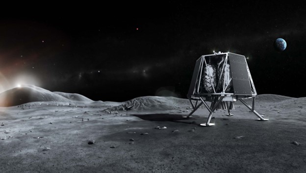 An illustration of Team Draper’s ispace-U.S. APEX® 1.0 lunar Lander, which will deliver science and technology payloads to the Moon for NASA in 2026