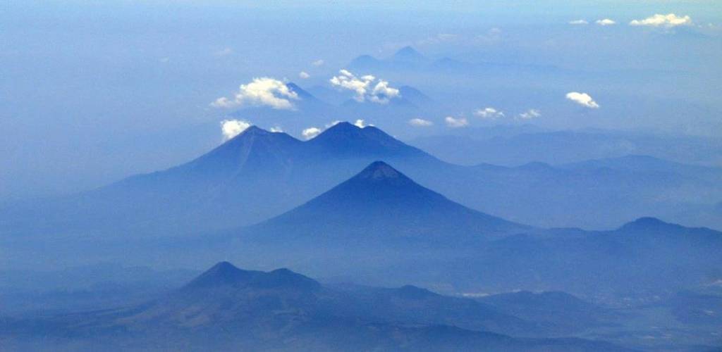 This photo of volcanoes in Guatemala was taken from NASA's C-20A aircraft during a four-week Earth science radar imaging mission
