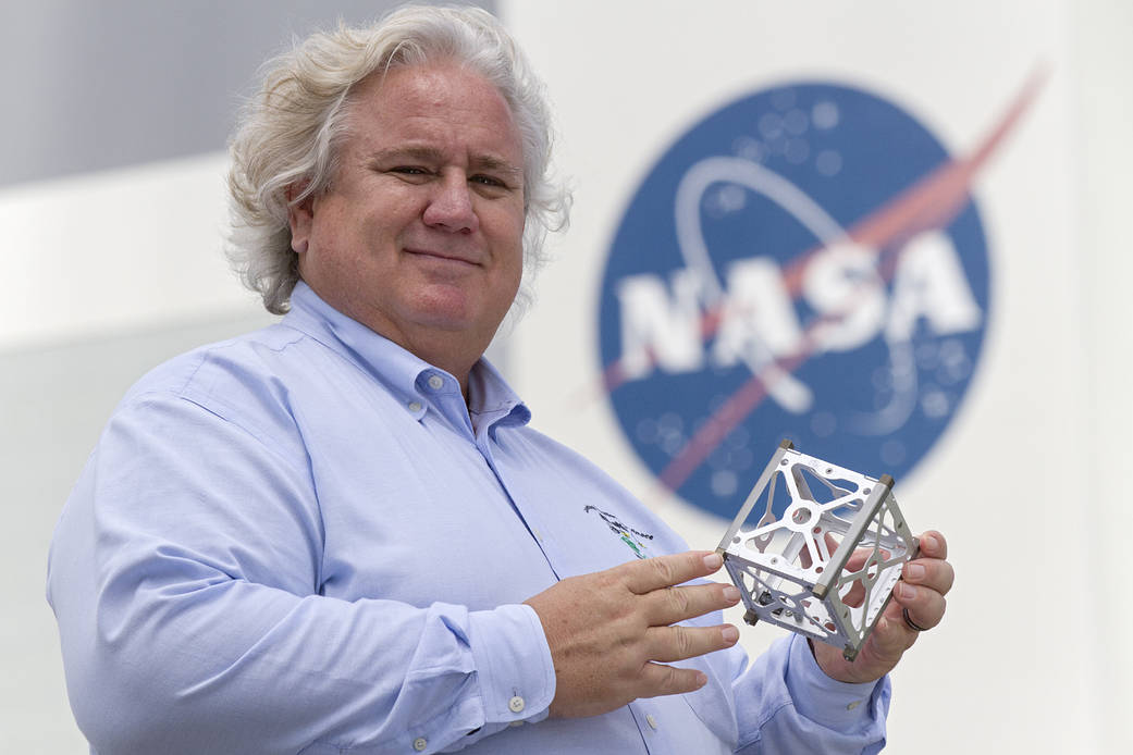 Portrait of Garrett Skrobot, project manager for the Educational Launch of Nanosatellites Program