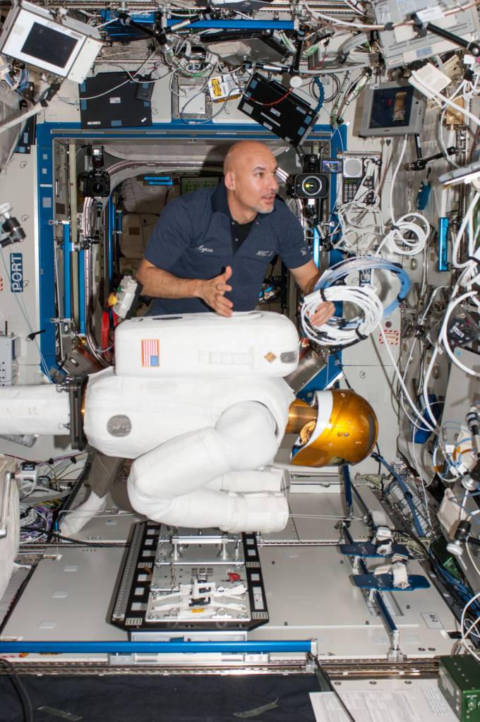 Astronaut Luca Parmitano with Robonaut