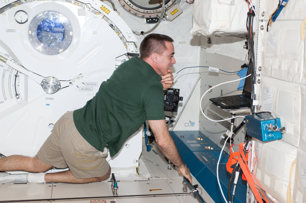 Astronaut Chris Cassidy in Station's Kibo Lab