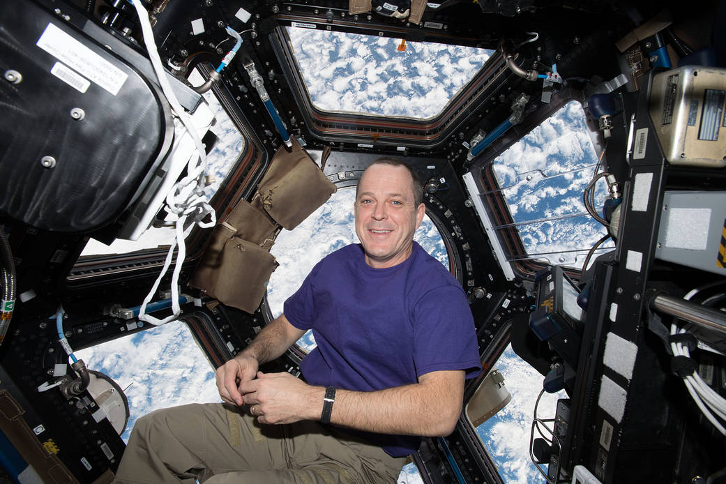 Astronaut Ricky Arnold in the Station's Window to the World