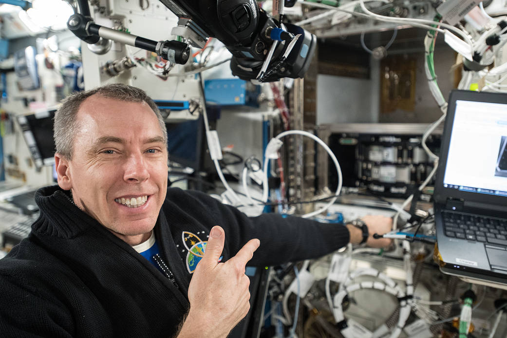 NASA Astronaut Drew Feustel Conducts Science Operations