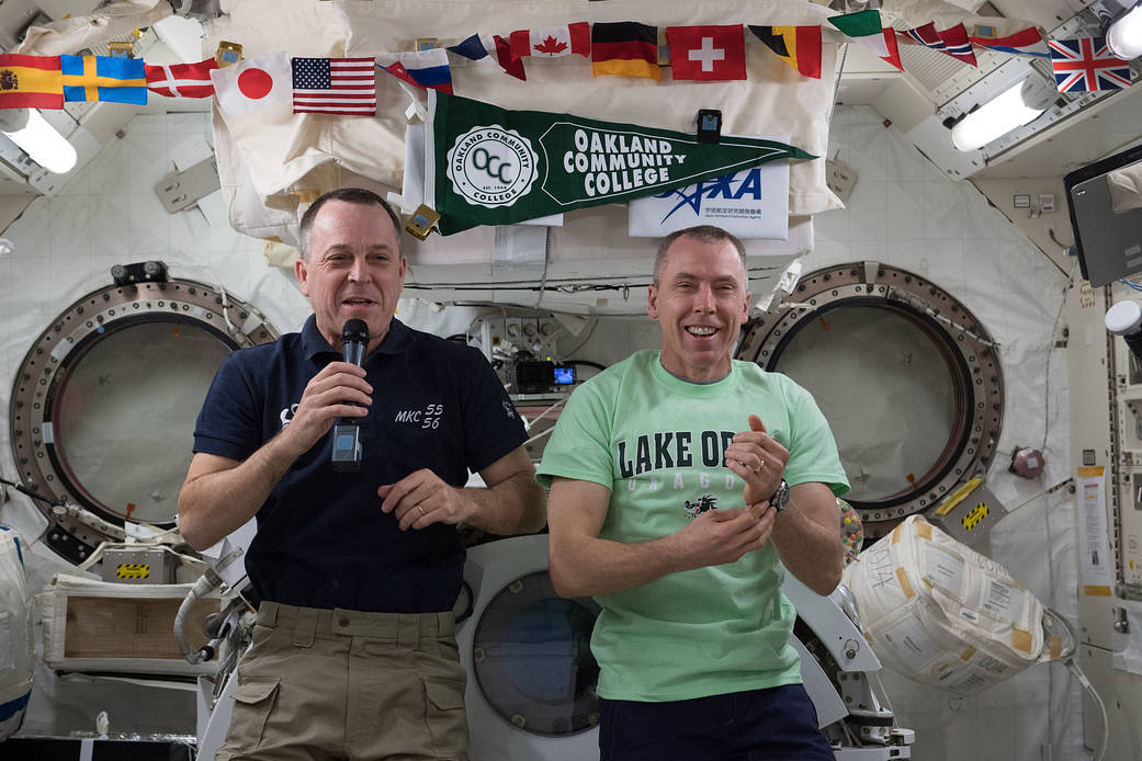 Astronauts Ricky Arnold and Drew Feustel Talk With Students