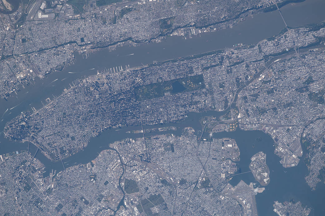 Lower Manhattan photographed from low Earth orbit