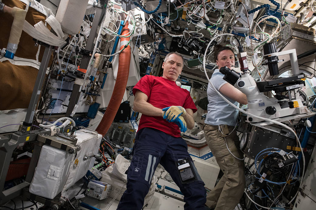 Astronauts Drew Feustel and Serena Auñón-Chancellor