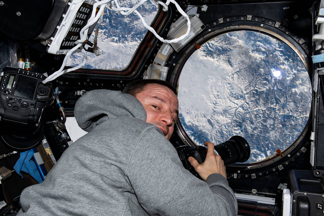 NASA astronaut Andrew Morgan photographs the Earth below