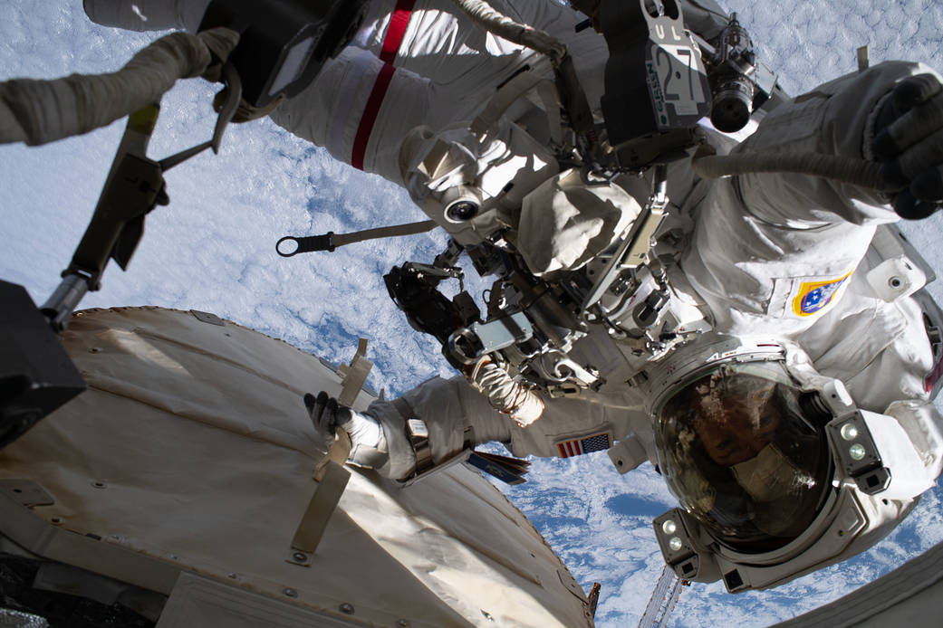 Astronaut Jessica Meir during a spacewalk - NASA