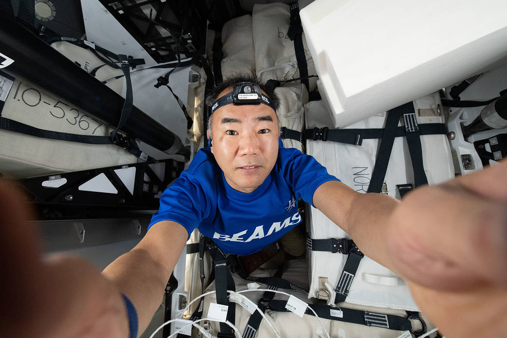 Flight Engineer Soichi Noguchi captures a "selfie"