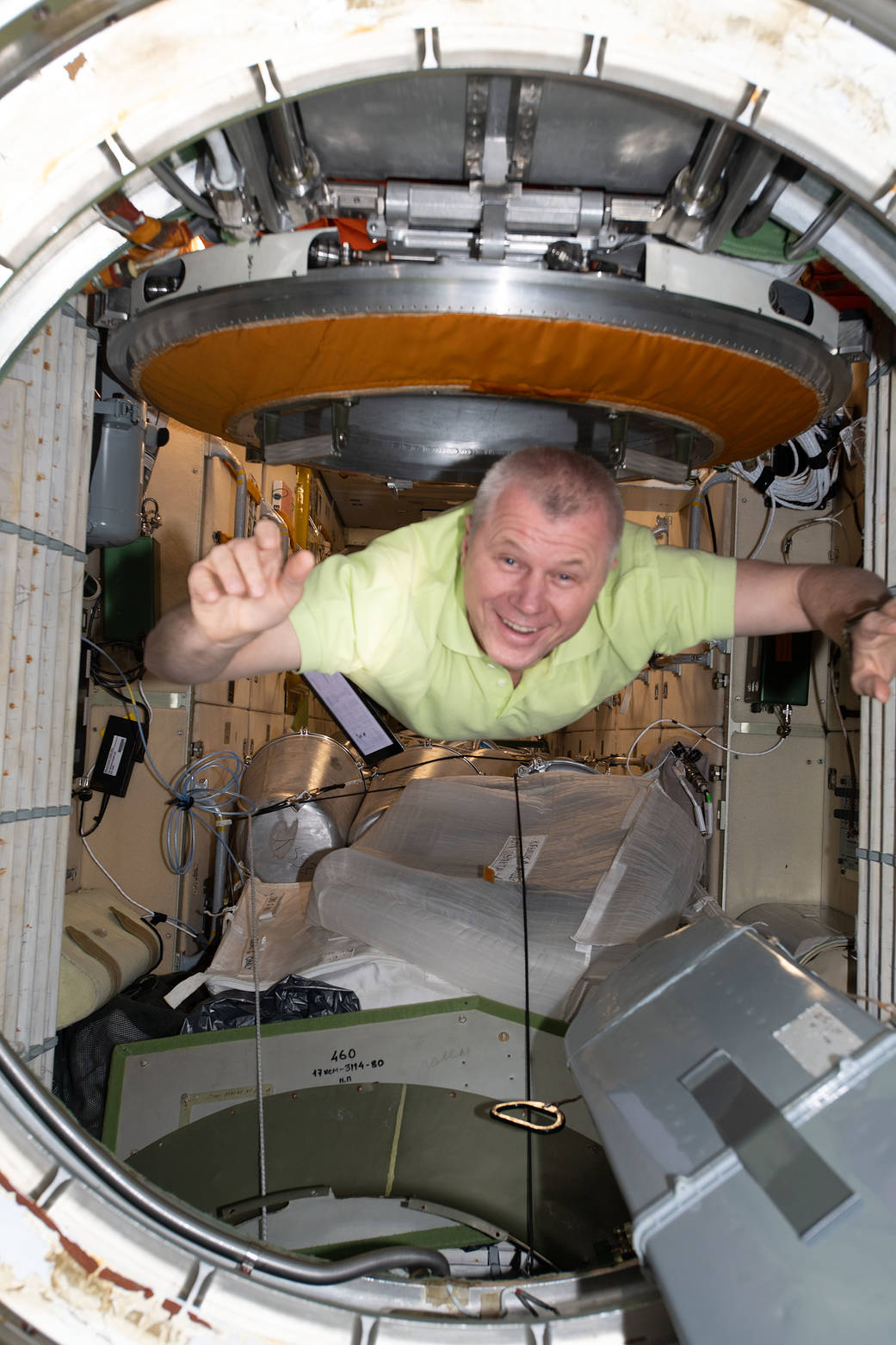 Cosmonaut Oleg Novitskiy smiles for a picture