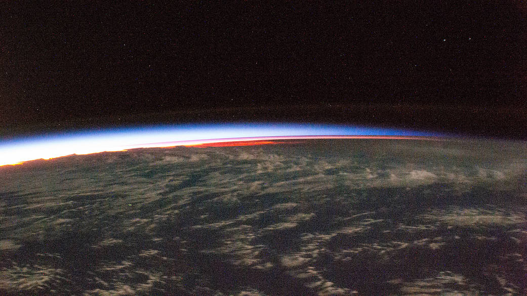 The Earth's atmosphere above the Pacific Ocean