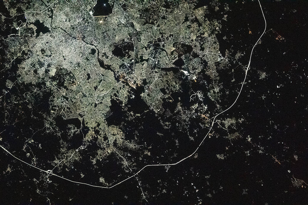 The city lights of Hyderabad, India