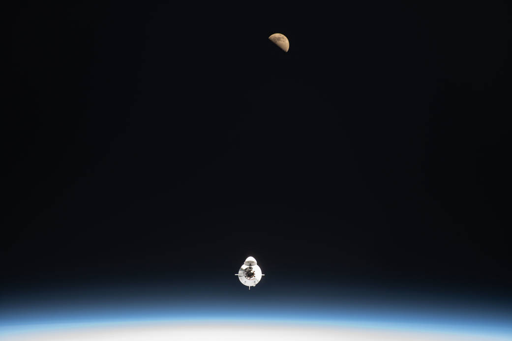 The Axiom Mission 1 approaches the station inside the SpaceX Dragon Endeavour