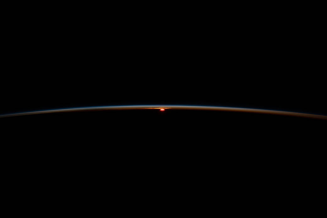 An orbital sunset above the Atlantic Ocean off the coast of South Africa