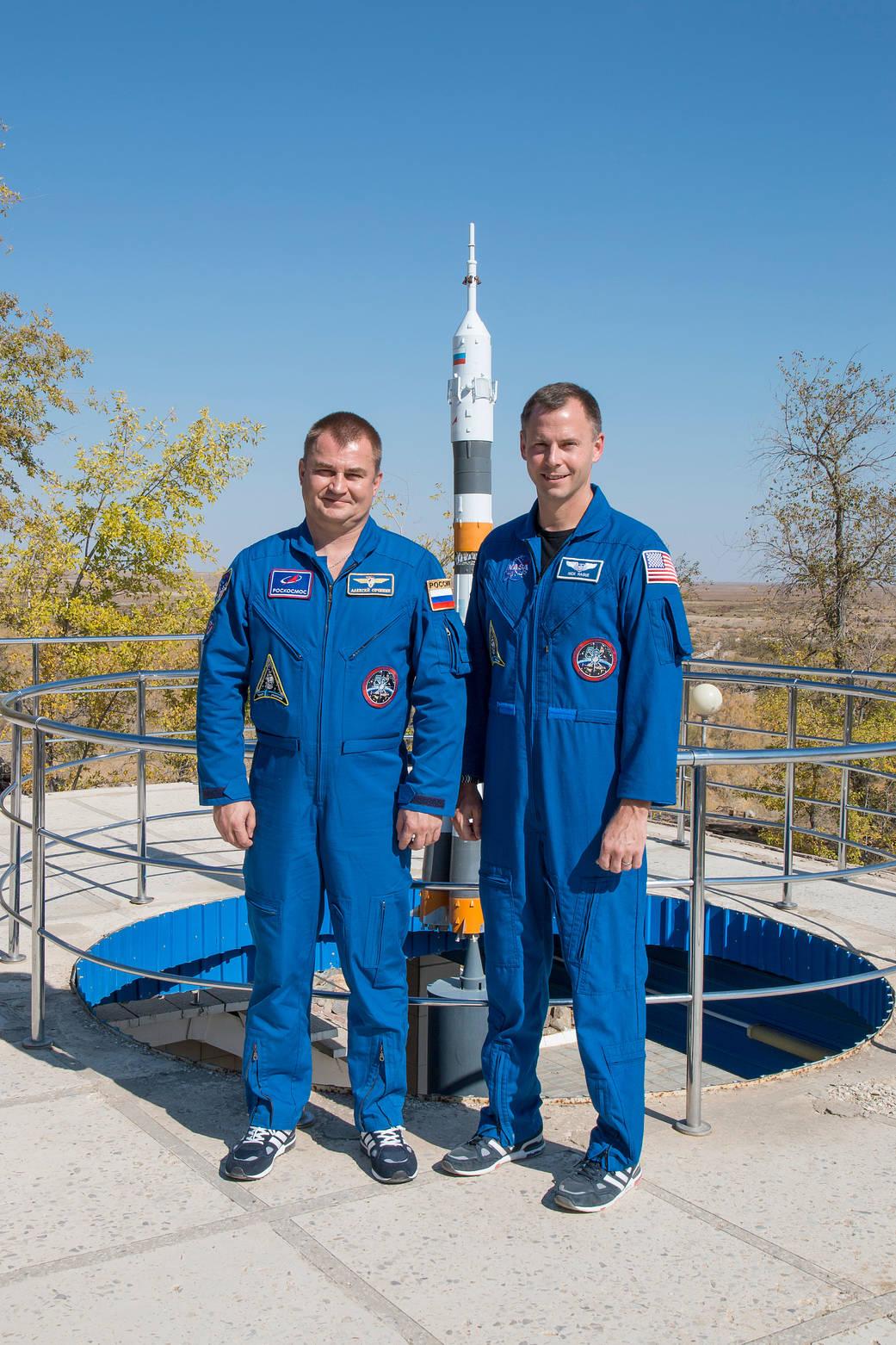 Expedition 57 crew members at the Cosmonaut Hotel crew quarters