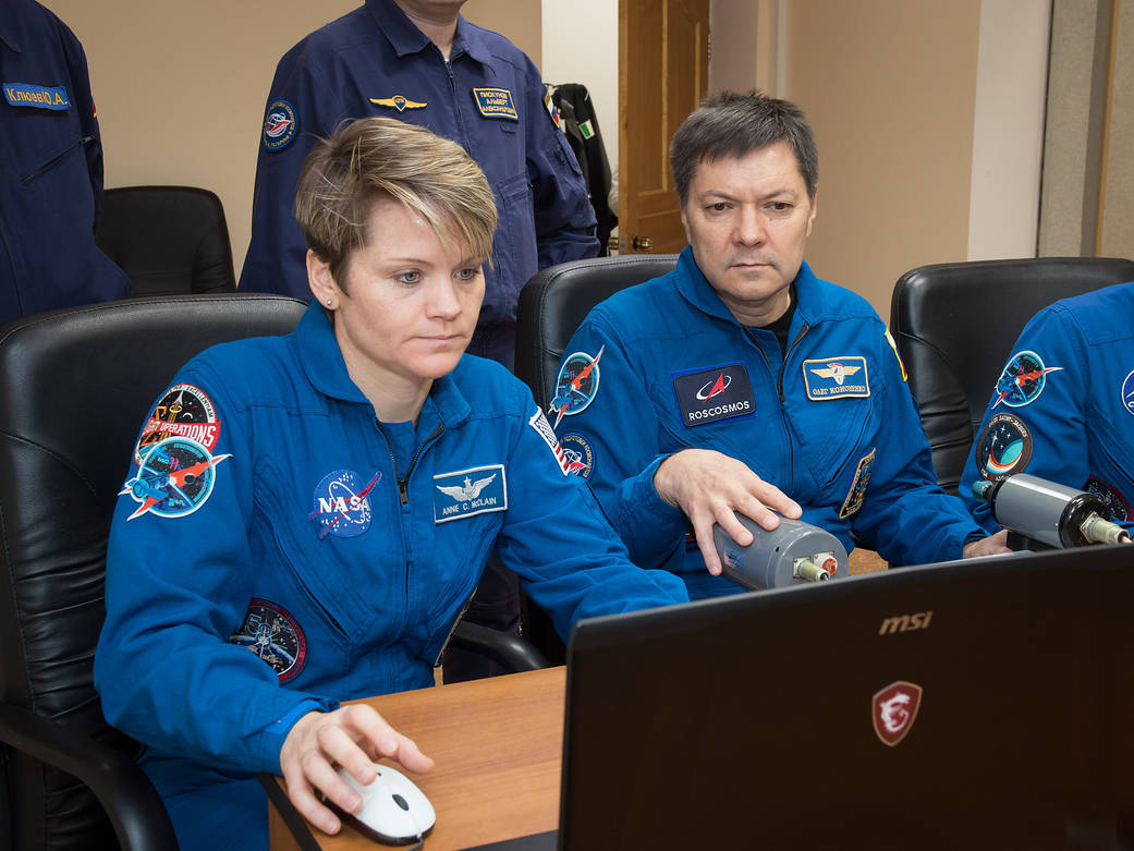 Anne McClain of NASA and Oleg Kononenko of Roscosmos