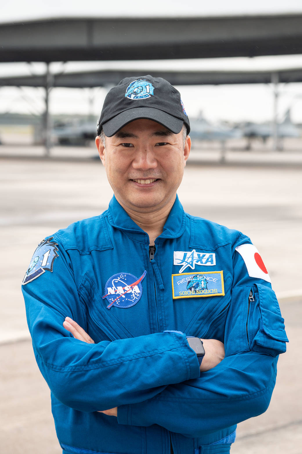 Astronaut Soichi Noguchi of JAXA at Ellington Field in Houston