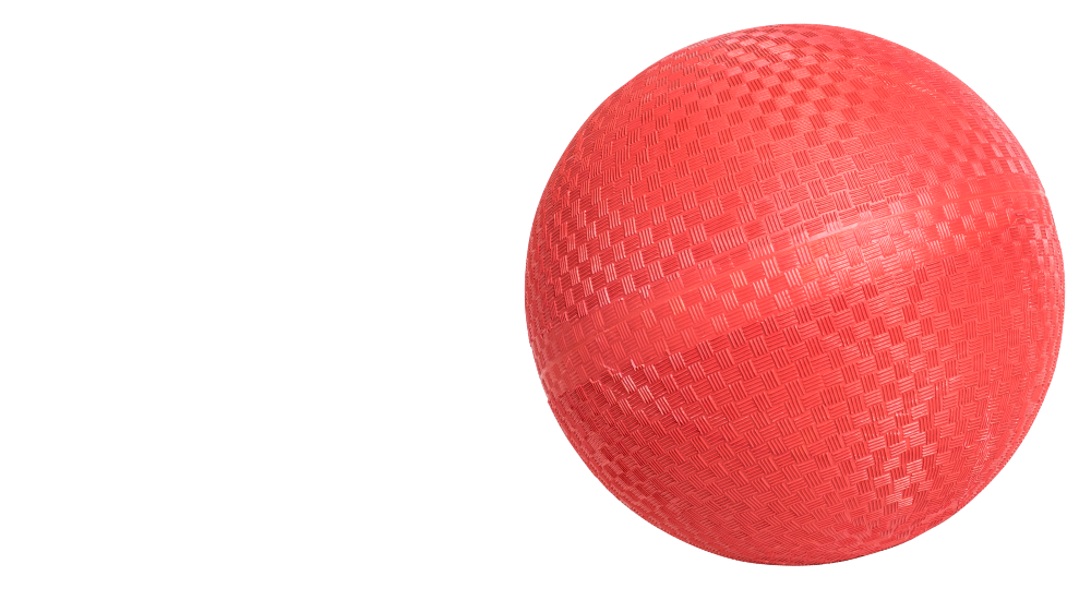 a red kickball 