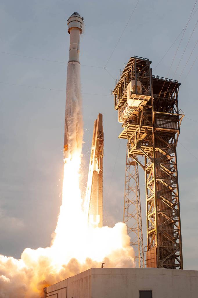A United Launch Alliance Atlas V rocket lifts off on May 19, 2022, from Space Launch Complex-41 at Cape Canaveral Space Force Station for NASA Boeing’s uncrewed Orbital Flight Test-2.