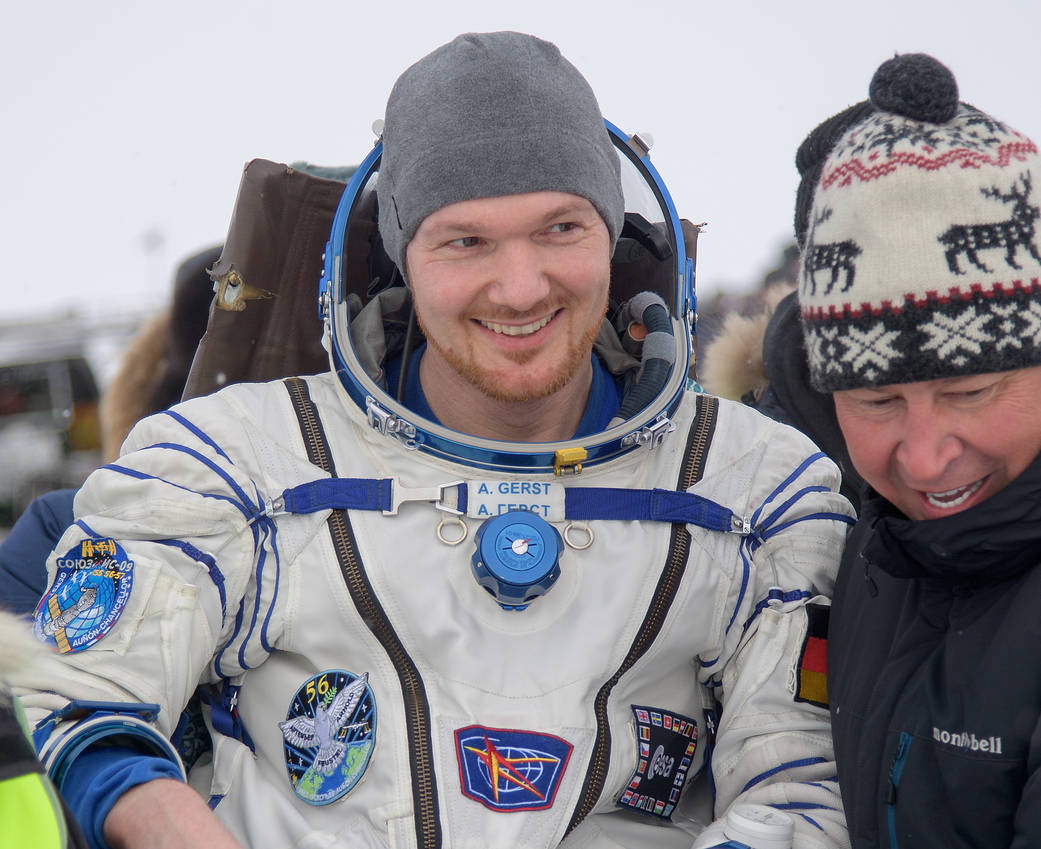 Alexander Gerst of ESA Smiles After Landing on Earth