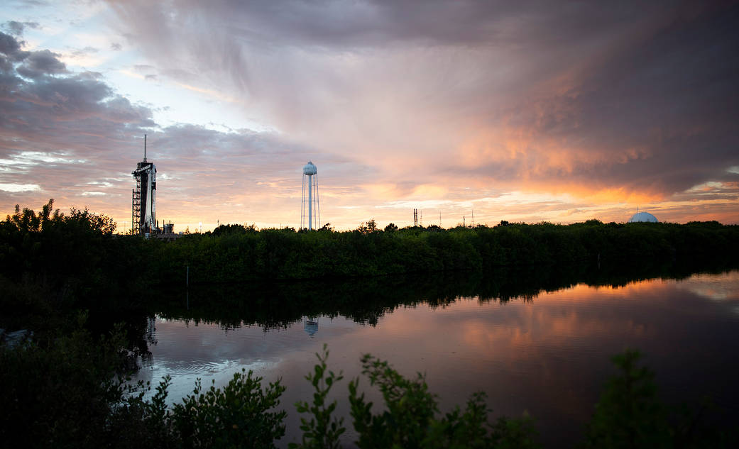 The SpaceX Crew Dragon Endurance at the launch pad