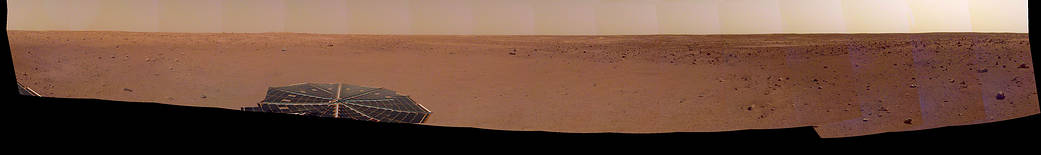 NASA's InSight spacecraft captured this panorama of its landing site on Dec. 9, 2018