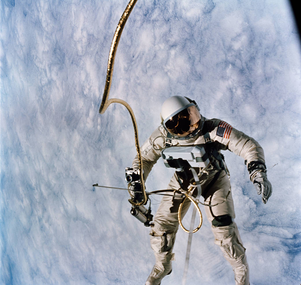 Astronaut Edward H. White II floats in the zero-gravity of space, June 3, 1965.