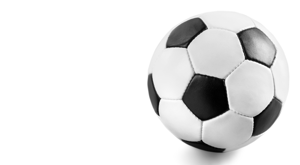 a black and white soccer ball