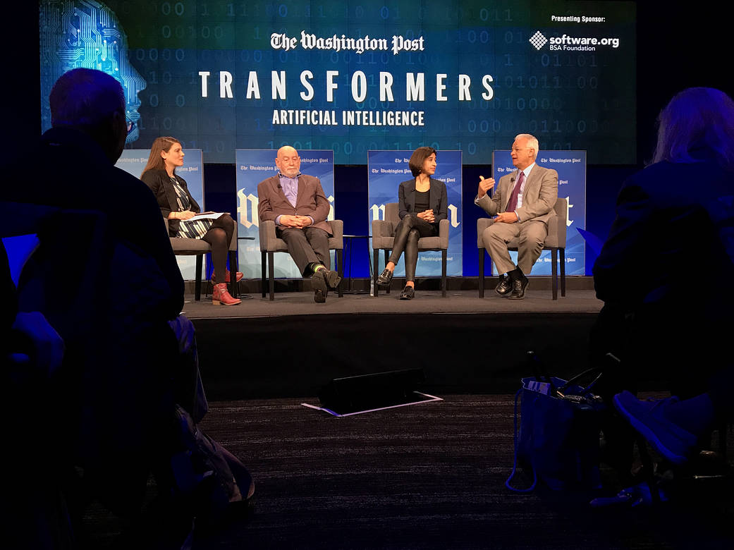 Douglas Terrier (far right) speaks on a panel with Anna Rothschild, Peter Schwartz, and Mona Vernon