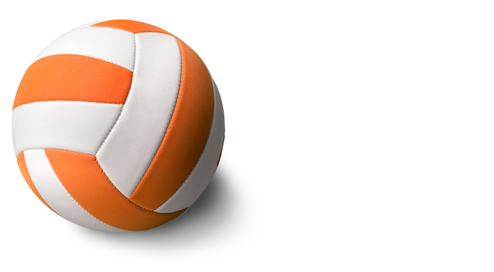a white and orange volleyball