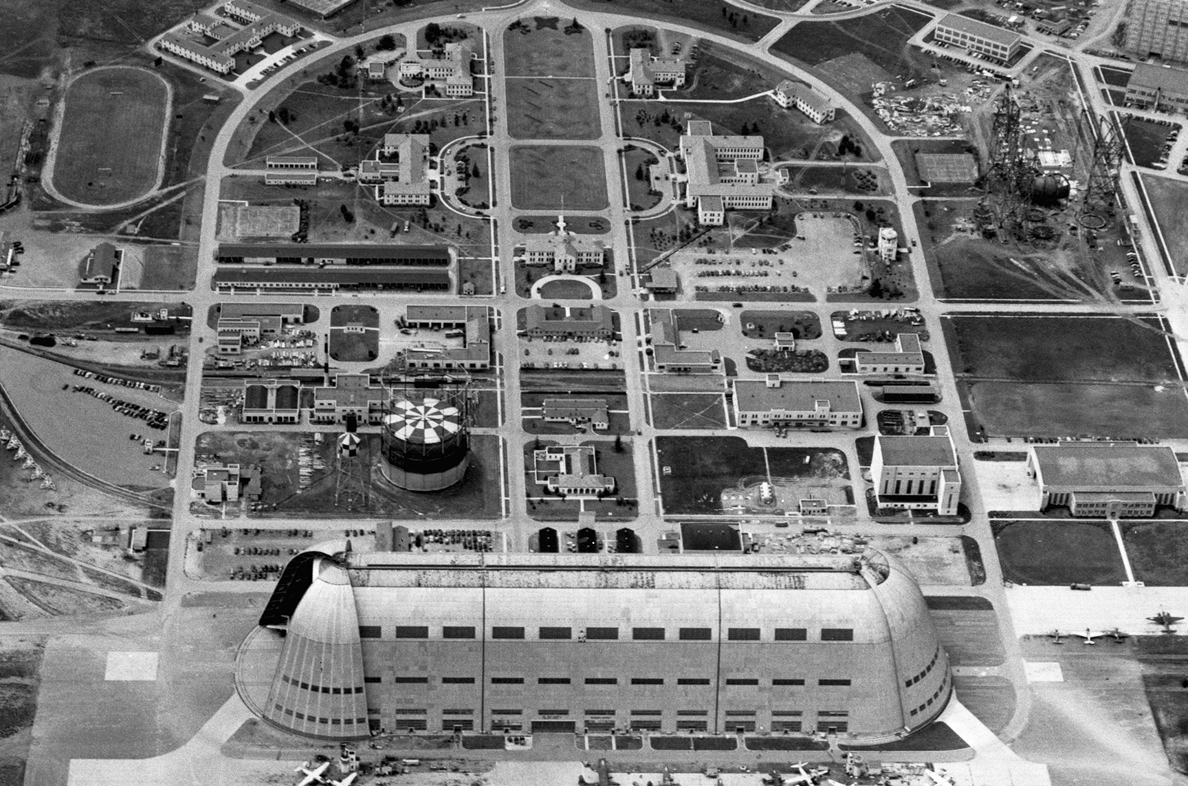 Aerial photo of Ames campus.