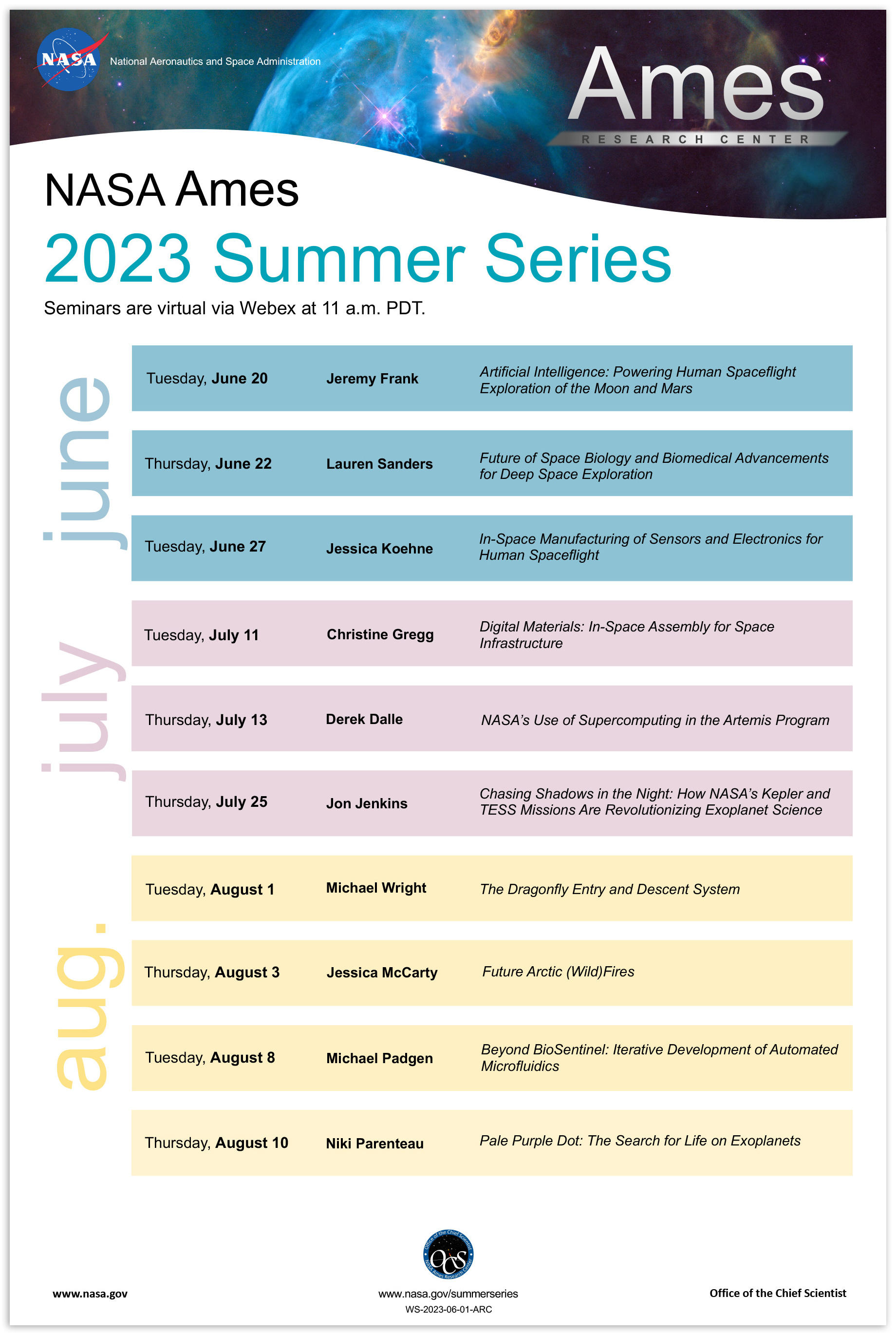 2023 Summer Seminar Series - NASA