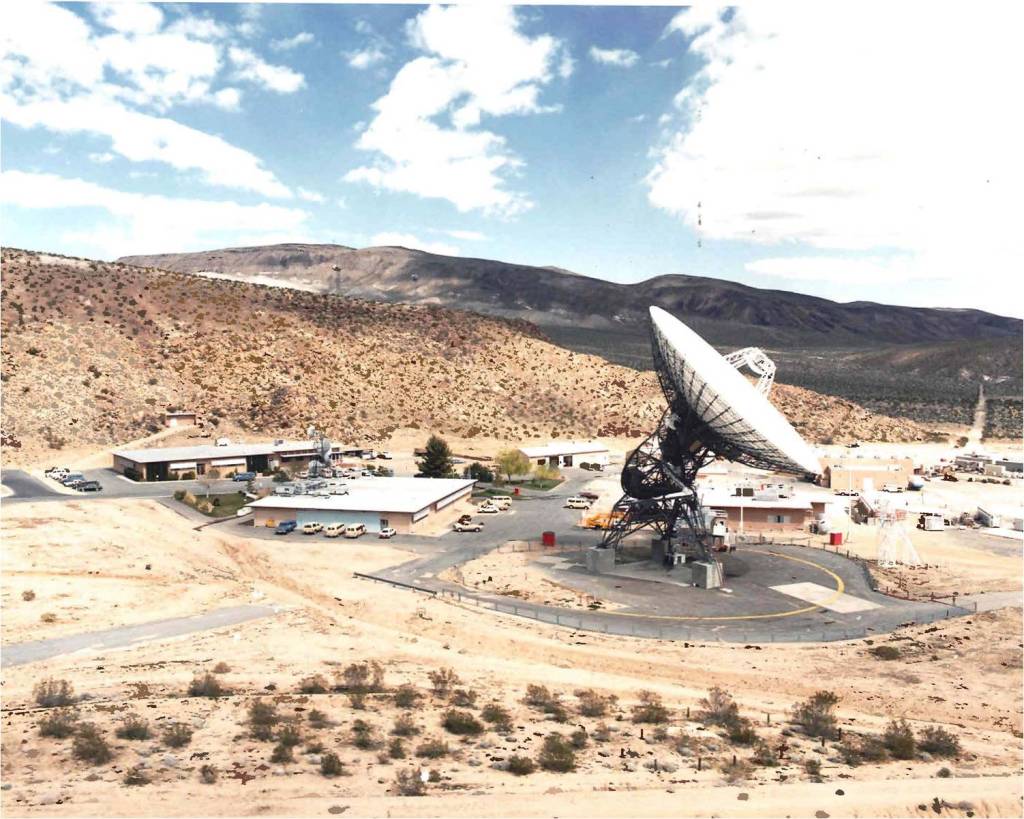 Panoramic view of Goldstone Deep Space Communications Complex in Barstow, California.