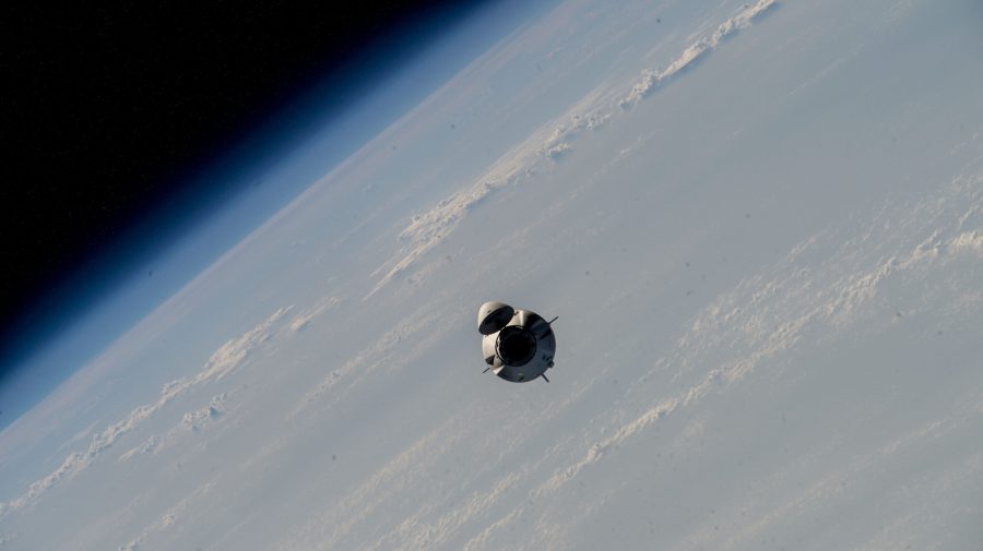 SpaceX's Dragon Endeavour spacecraft approaches the International Space Station.