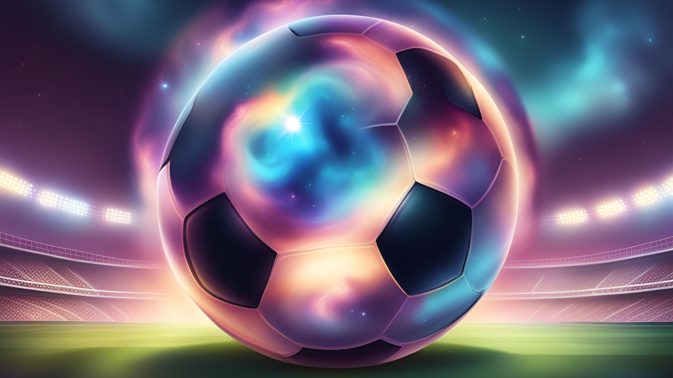 a galaxy inside a soccer ball