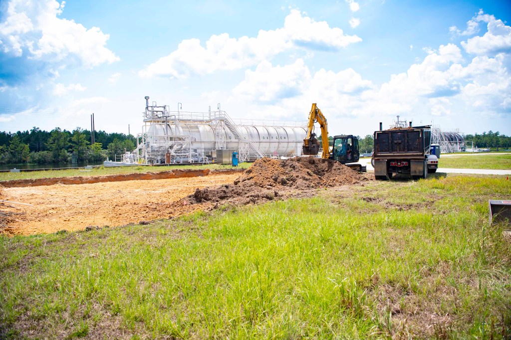 The ground is being prep for new test area at Stennis Space Center.