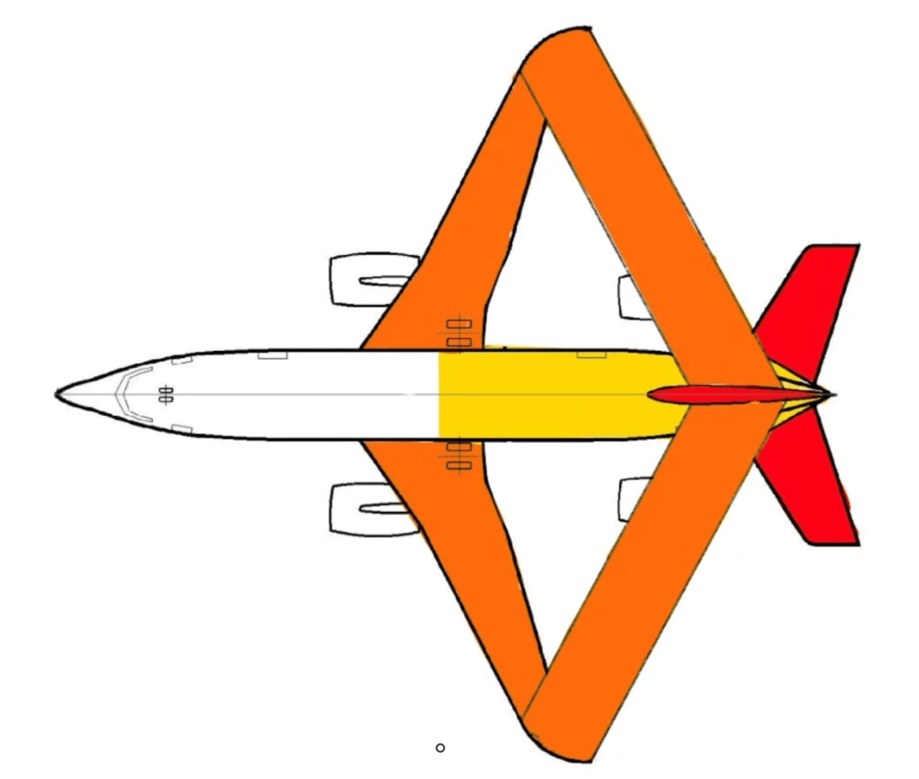 One of the 2023 Dream with Us Winners artwork of a transonic truss-braced wing aircraft.