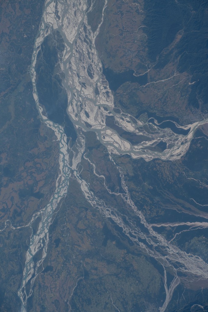 Dibru Saikhowa National Park on the Brahmaputra River in northeastern India is pictured from the International Space Station as it orbited 260 miles above the subcontinental nation.