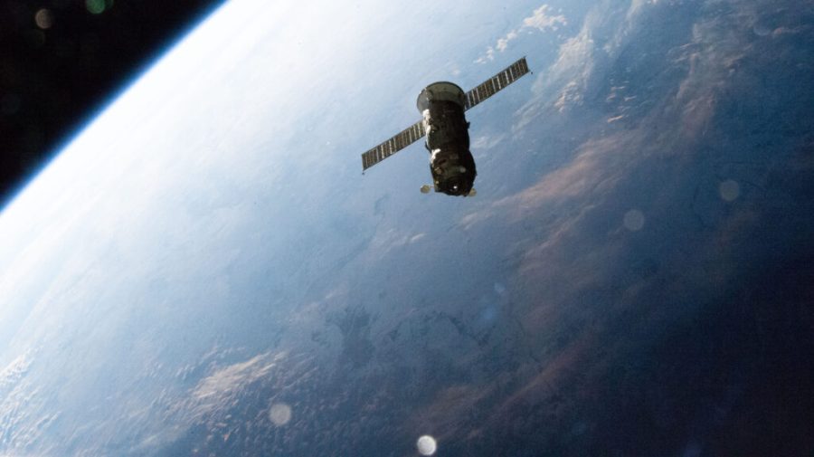 he Progress 84 cargo craft is pictured shortly after undocking from the International Space Station's Poisk Module at 2:55 a.m. EST on Nov. 29, 2023.