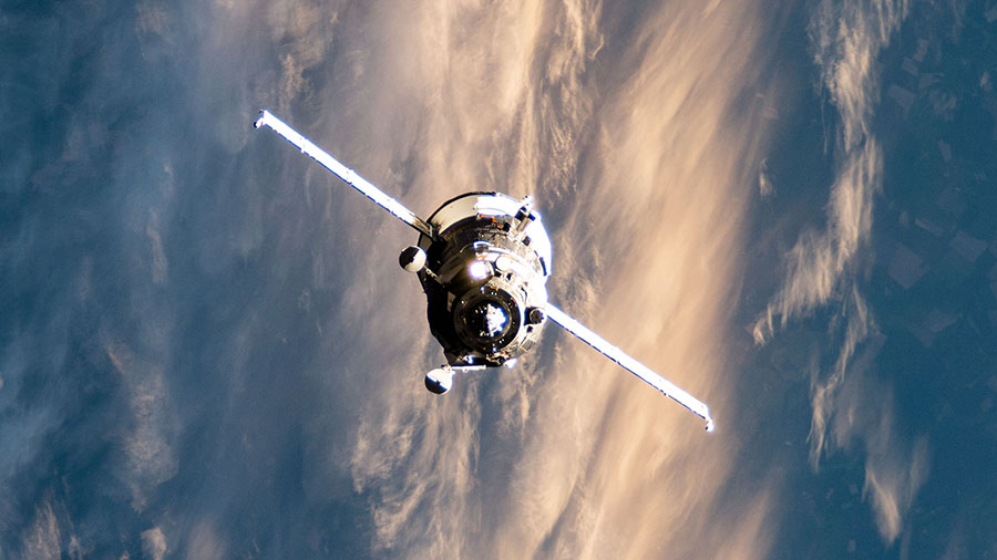 The Progress 76 resupply ship is pictured approaching the station in July of 2020 packed with nearly three tons of food, fuel and supplies.