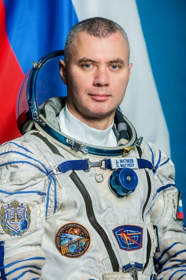 Official portrait of Roscosmos cosmonaut and Expedition 67 Flight Engineer Denis Matveev. Credit: Andrey Shelepin