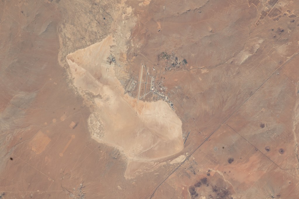 iss068e004048 (Sept. 29, 2022) --- Edwards Air Force Base in California is pictured from the International Space Station as it orbited 260 miles above the Golden State.