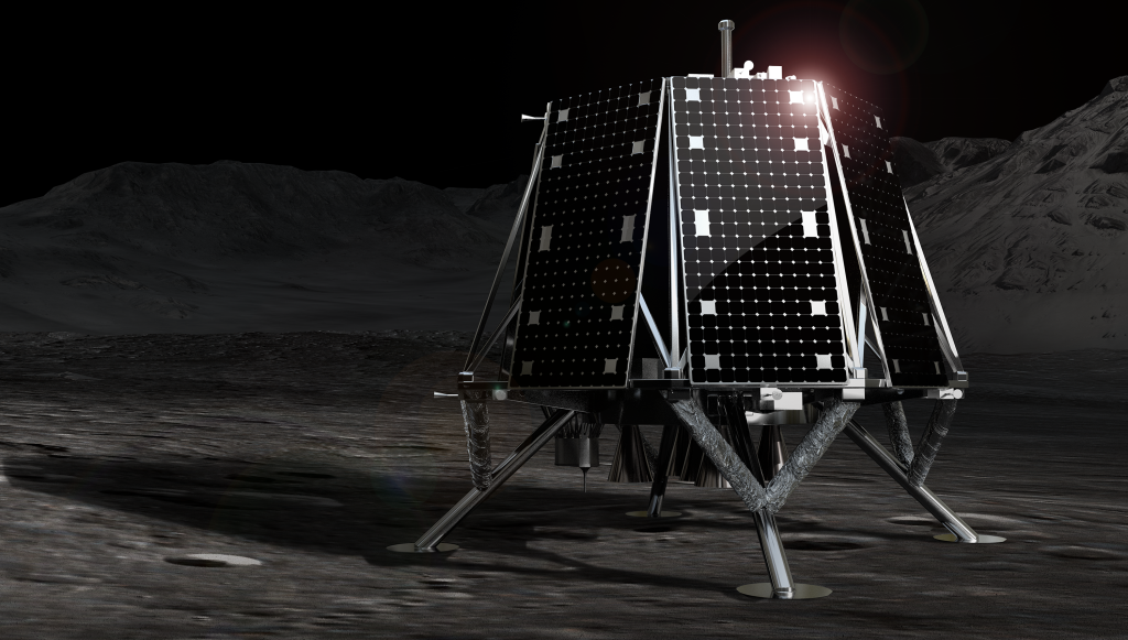 Draper lander rendering on surface of Moon