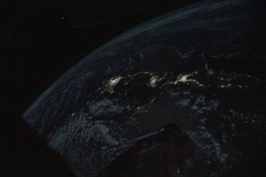 iss068e021122 (Nov. 8, 2022) --- The night lights of the Japanese cities of Tokyo, Nagoya, and Osaka, are pictured from the International Space Station as it orbited 258 miles above the Sea of Japan.