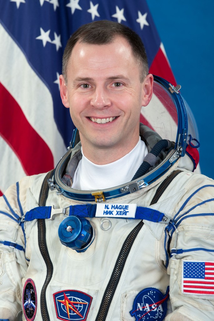 NASA astronaut and Expedition 57-58 crew member Nick Hague is pictured in a Sokol launch and entry suit at the Gagarin Cosmonaut Training Center.