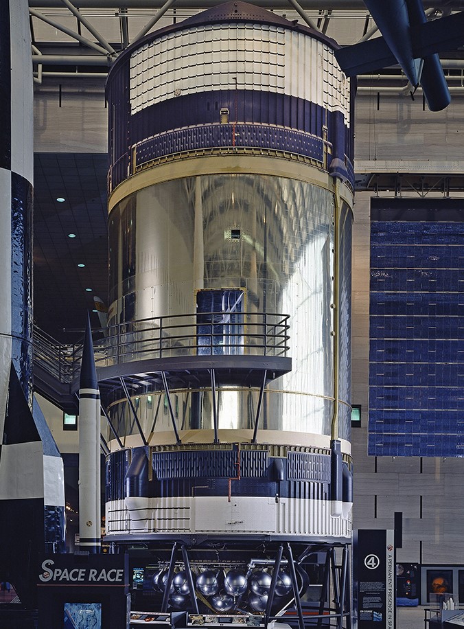 The Skylab backup flight unit on display at the Smithsonian Institution's National Air and Space Museum in Washington, D.C