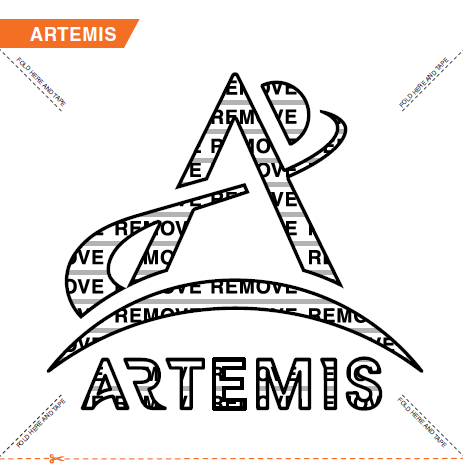 Pumpkin carving outline for Artemis logo.